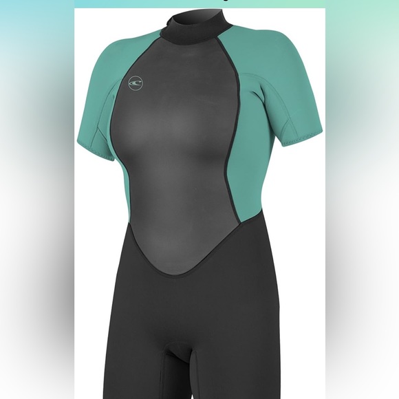 O'Neill Women's Reactor-2 2mm Back Zip Short Sleeve Spring Wetsuit teal size 6 - Picture 1 of 4